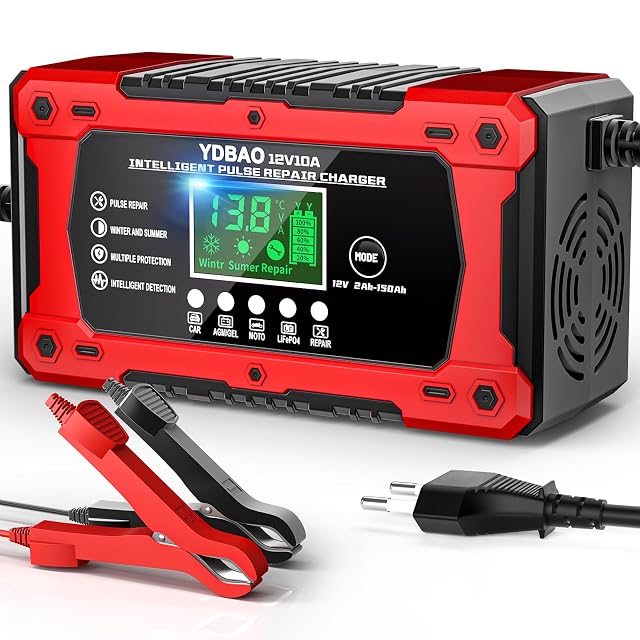 Chargeur de batterie automobile YDBAO 10 A avec écran LCD