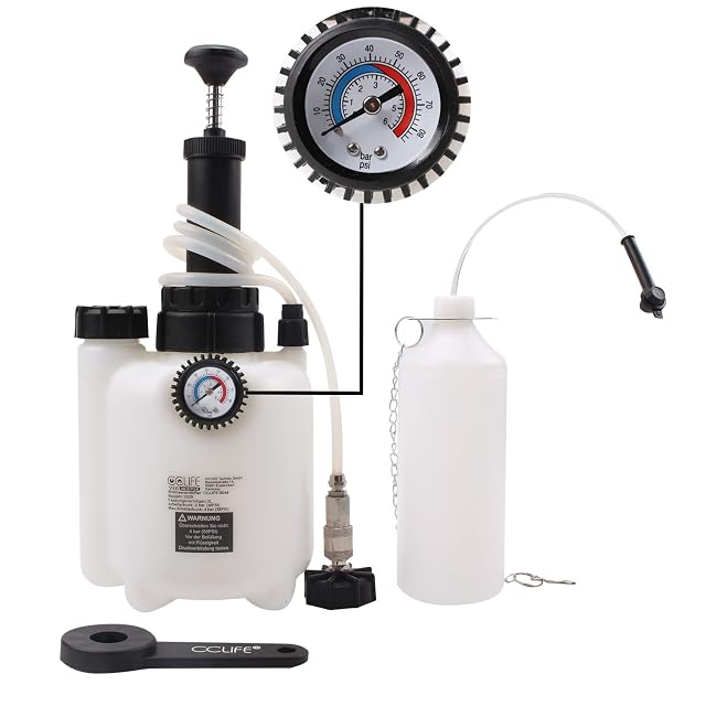 Purgeur de frein CCLIFE de 3 litres avec adaptateur E20