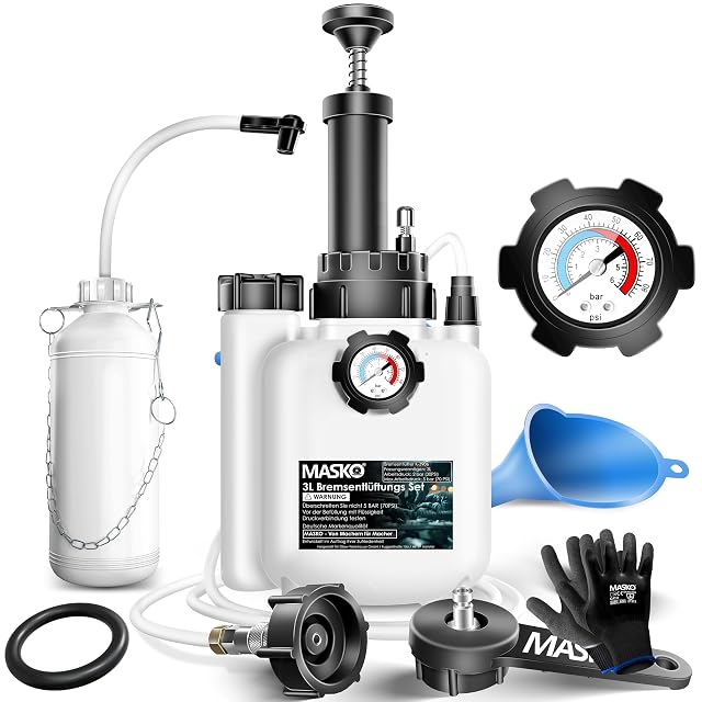 Purgeur de frein MASKO de 3 litres avec manomètre