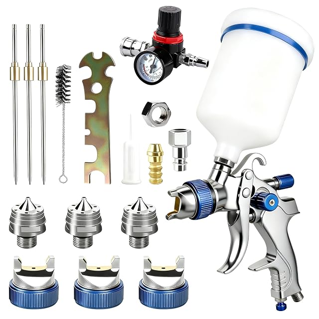 Kit pistolet à peinture HVLP MFUSUL avec trois buses