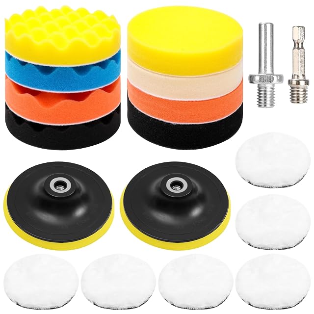 Coffret de mousses de polissage Huifoo 125 mm 18 pièces