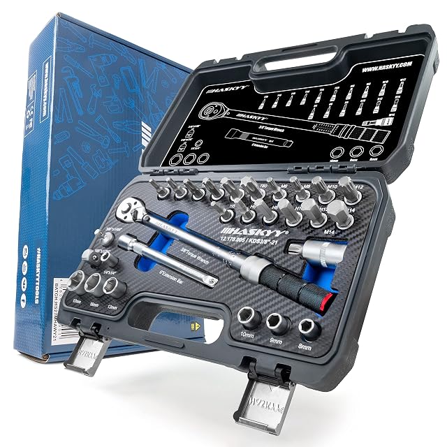 Coffret de clé dynamométrique HASKYY 3/8 pouce étalonnée ISO 6789