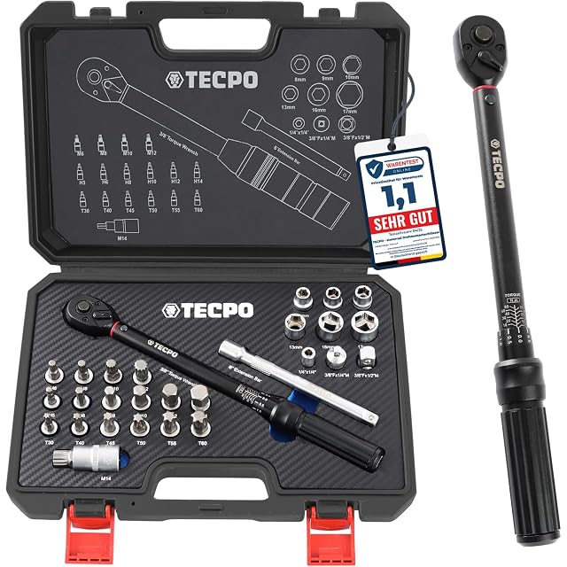 Coffret de clé dynamométrique TECPO 3/8 pouce avec embouts