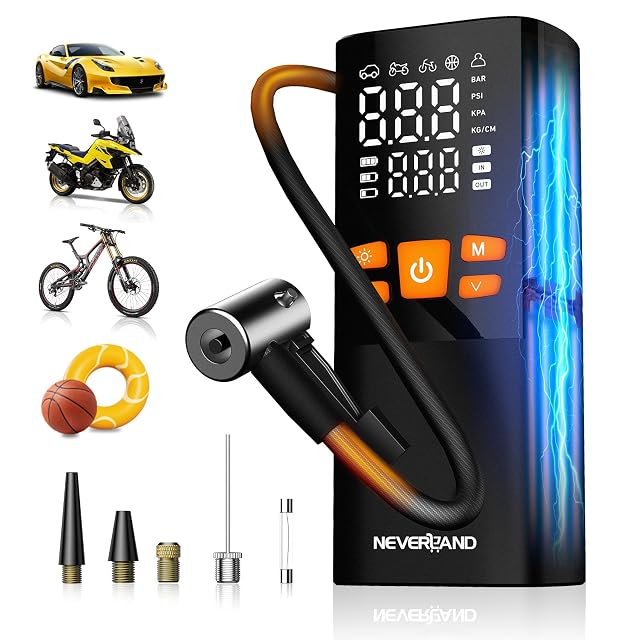 Gonfleur de pneus sans fil NEVERLAND avec batterie